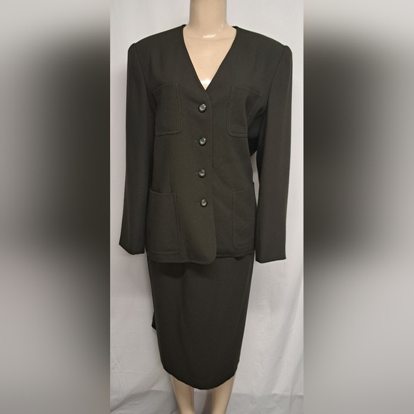 Kasper For A.S.L. 12 Three 3 Piece Suit Skirt Pants Jacket Blazer Lined Office - Picture 1 of 10